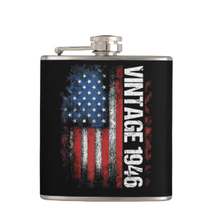 Vintage 1946 80th Birthday Gifts 80 Years Old Amer Hip Flask