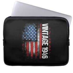 Vintage 1946 80th Birthday Gifts 80 Years Old Amer Laptop Sleeve