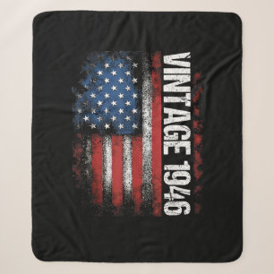 Vintage 1946 80th Birthday Gifts 80 Years Old Amer Sherpa Blanket