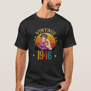 Vintage 1946 Birthday Gift For Women Funny 75 Year T-Shirt