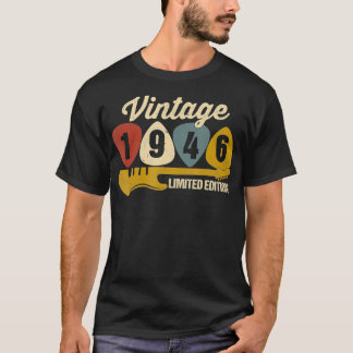 Vintage 1946 Birthday Retro Guitar 76th Birthday P T-Shirt