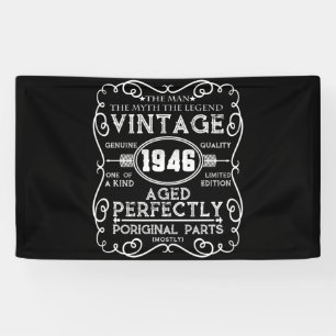 Vintage 1946 Man Myth Legend 75th Birthday Banner