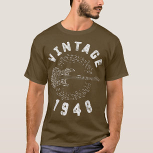 Vintage 1948 Birthday Limited Edition Guitar Music T-Shirt