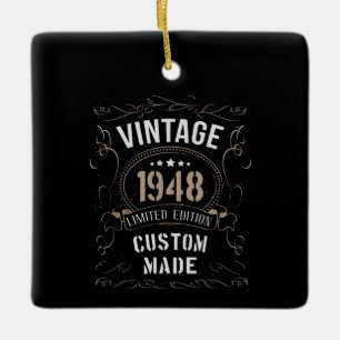 Vintage 1948 Limited Edition Custom made Card Ceramic Ornament