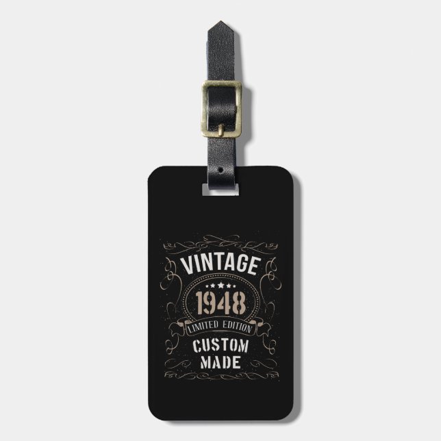 Vintage 1948 Limited Edition Custom made Luggage Tag (Front Vertical)
