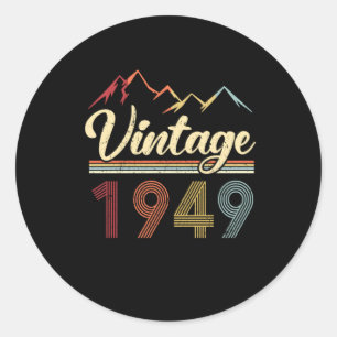 Vintage 1949 72th Birthday Retro 72 Years Old Classic Round Sticker