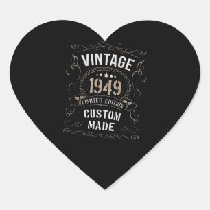 Vintage 1949 Limited Edition Custom made Heart Sticker