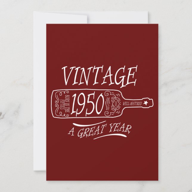 Vintage 1950 A Great Year Invitation (Front)