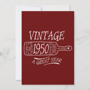 Vintage 1950 A Great Year Invitation