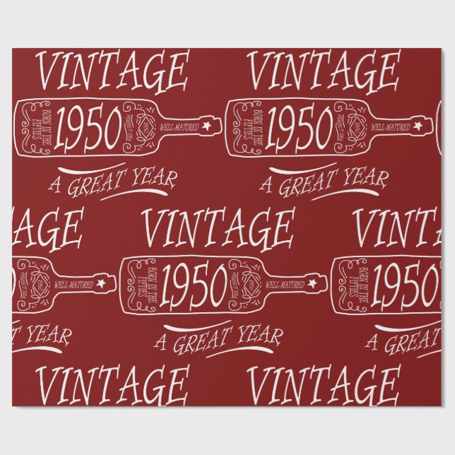 Vintage 1950 A Great Year Wrapping Paper (Flat)