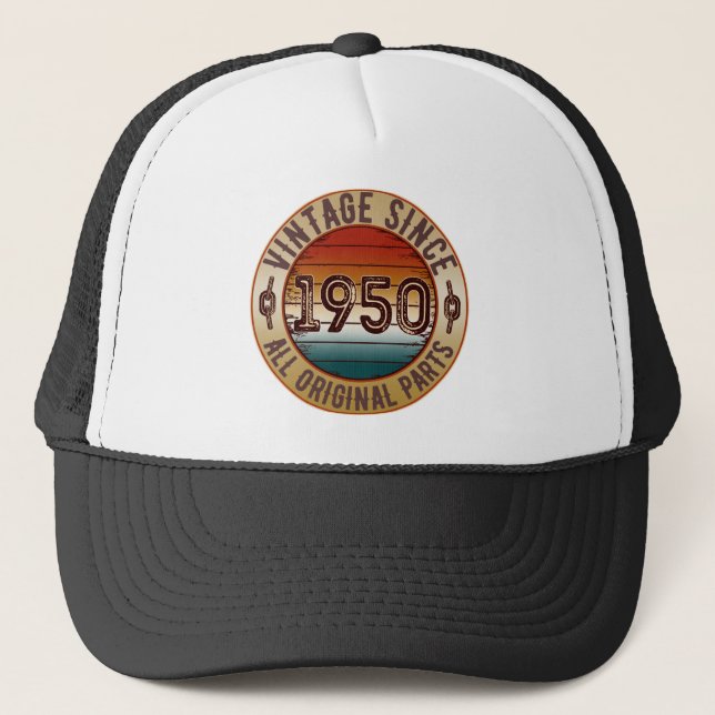 vintage 1950 all original parts  trucker hat (Front)