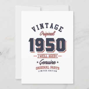 Vintage 1950 Born in 1950 Retro Birthday Gift Invitation