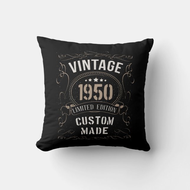 Vintage 1950 Limited Edition Custom made Cushion (Front)