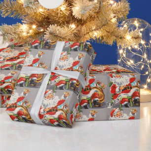 Vintage 1950 Santa Wrapping Paper