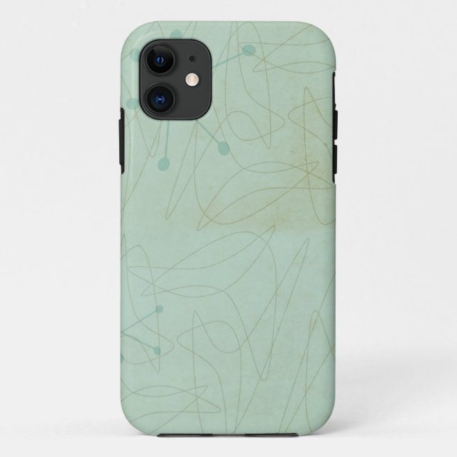 Vintage 1950s Atomic Age Pattern iPhone Case (Back)