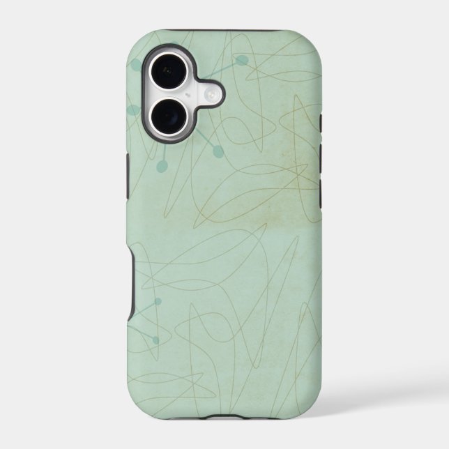 Vintage 1950s Atomic Age Pattern iPhone Case (Back)