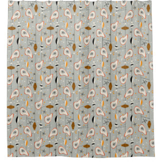 Vintage 1950s Atomic Mid-Century Modern Design Shower Curtain