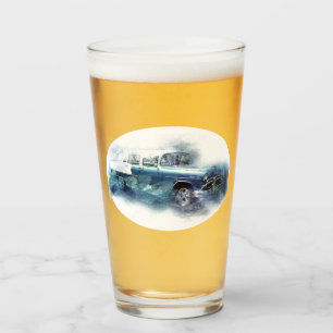 Vintage 1950s Chevy Car Digital Art   Glass
