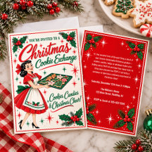 Vintage 1950s Christmas Cookie Exchange Invitation