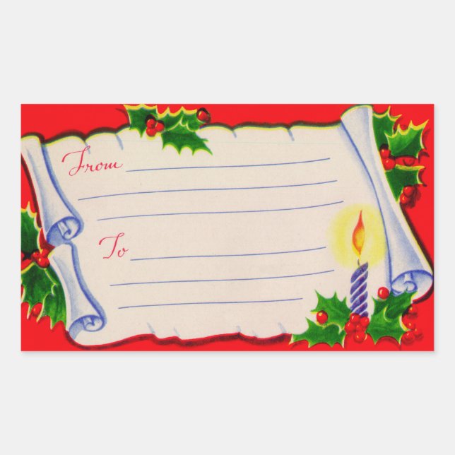 Vintage 1950s Christmas Shipping Labels (Front)