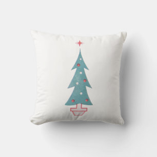 Vintage 1950s Christmas Tree Farm Cushion