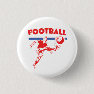 Vintage 1950s Football player 3 Cm Round Badge