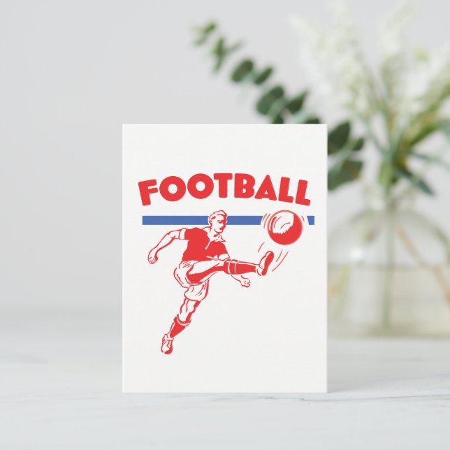Vintage 1950s Football player Holiday Postcard (Standing Front)