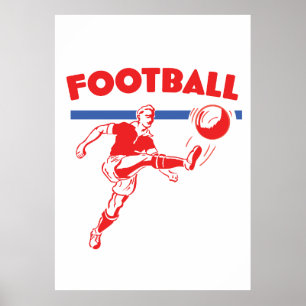 Vintage 1950s Football player Poster