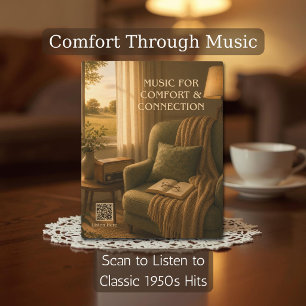 Vintage 1950s Music Therapy QR Code Plaque