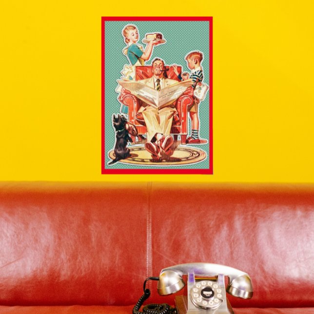 Vintage 1950's nuclear family 50's housewife cake poster (Creator Uploaded)