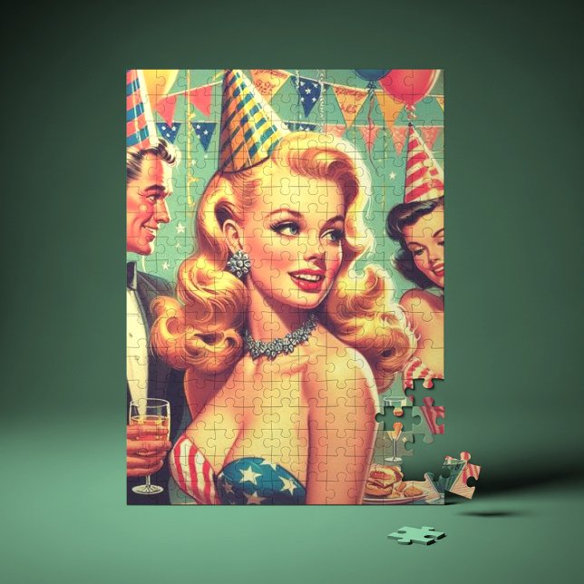 Vintage 1950s Party Illustration Jigsaw Puzzle (Creator Uploaded)