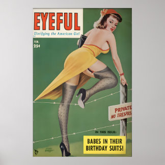 Vintage 1950s Pin Up Girl Poster & Canvas Babes in