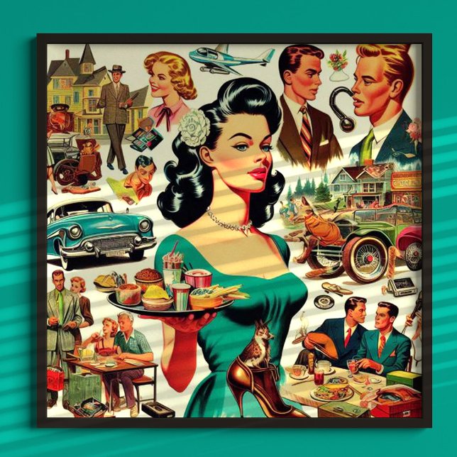 Vintage 1950s Seamless Pattern Poster (Creator Uploaded)