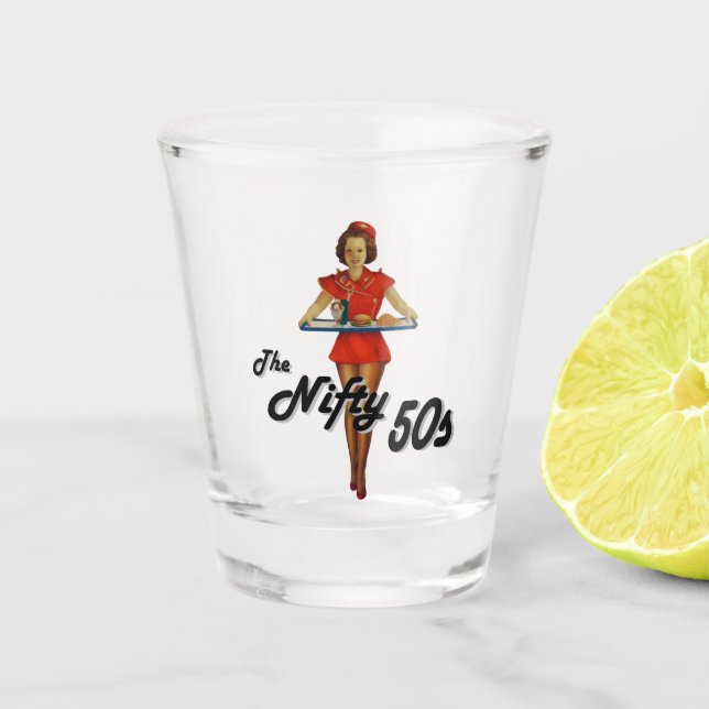 Vintage 1950s Server Shot Glass (Front)