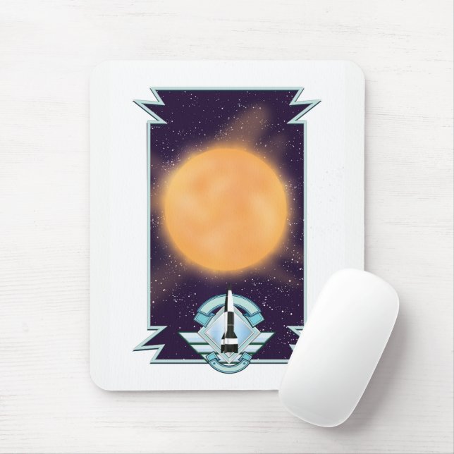 Vintage 1950s style Sci-fi logo Mouse Mat (With Mouse)