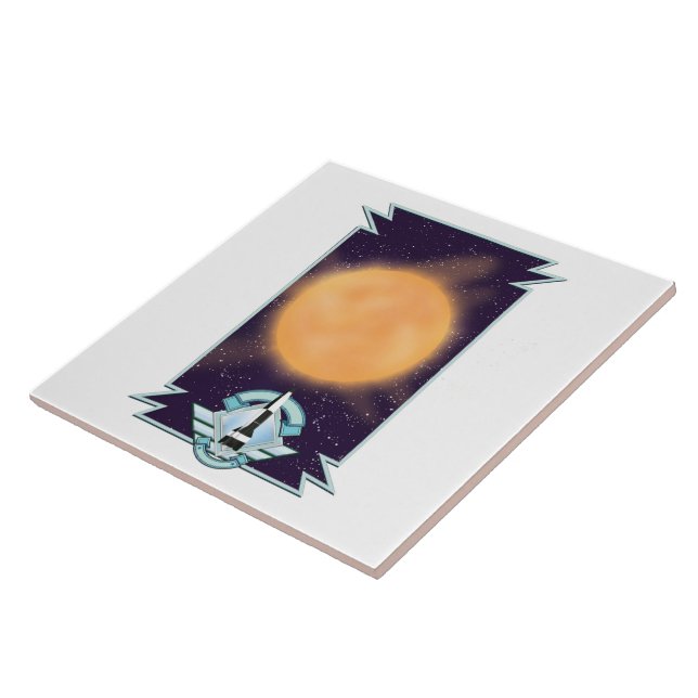 Vintage 1950s style Sci-fi logo Tile (Side)