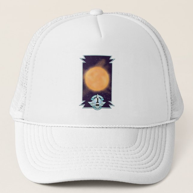 Vintage 1950s style Sci-fi logo Trucker Hat (Front)