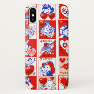 Vintage 1950s Valentine Stamp Pattern Retro Kitsch iPhone X Case