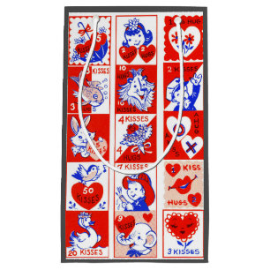 Vintage 1950s Valentine Stamp Pattern Retro Kitsch Small Gift Bag