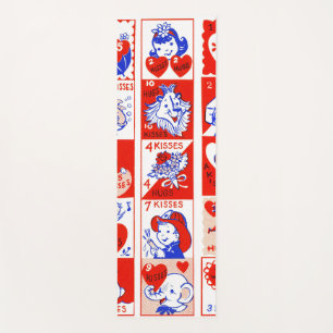 Vintage 1950s Valentine Stamp Pattern Retro Kitsch Yoga Mat