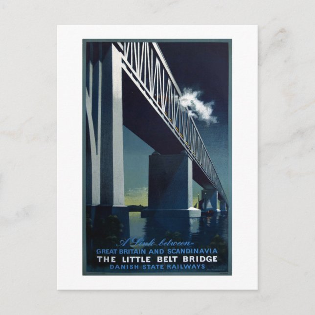 Vintage 1951 Aage Rasmussen Danish State Railways  Postcard (Front)