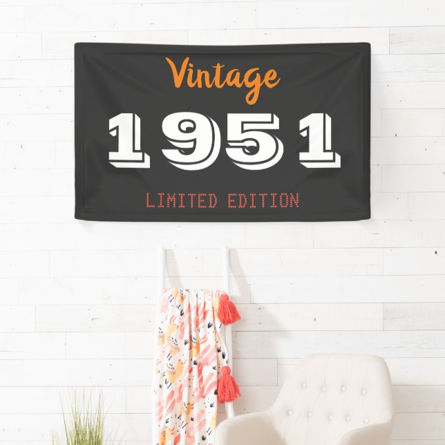 Vintage 1951 Limited Edition 75th Birthday Party Banner (Insitu)