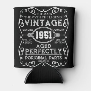 Vintage 1951 Man Myth Legend 70th Birthday Can Cooler
