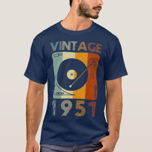 Vintage 1951 Retro Record Player Birthday Vinyl T-Shirt
