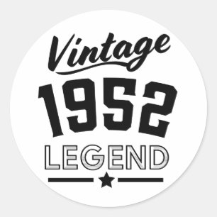 Vintage 1952 legend classic round sticker
