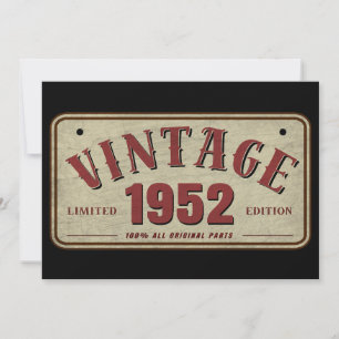 Vintage 1952 Limited Edition All Original Parts Invitation