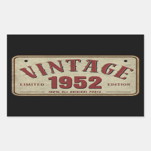Vintage 1952 Limited Edition All Original Parts Rectangular Sticker