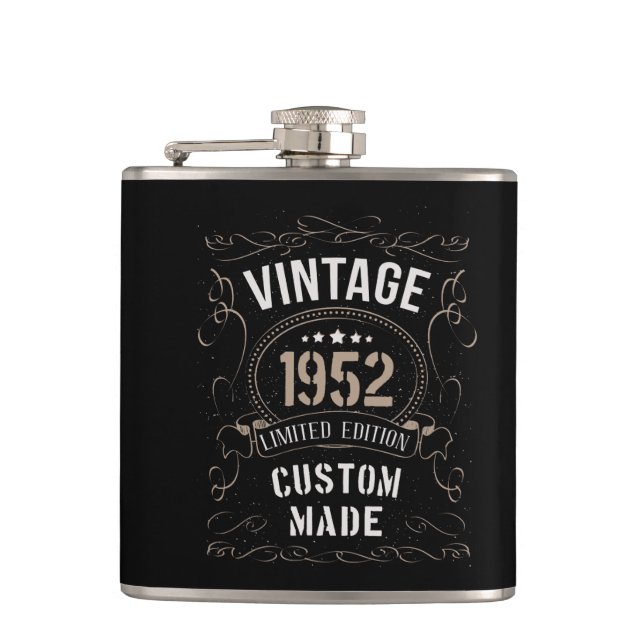 Vintage 1952 Limited Edition Custom made Hip Flask (Front)