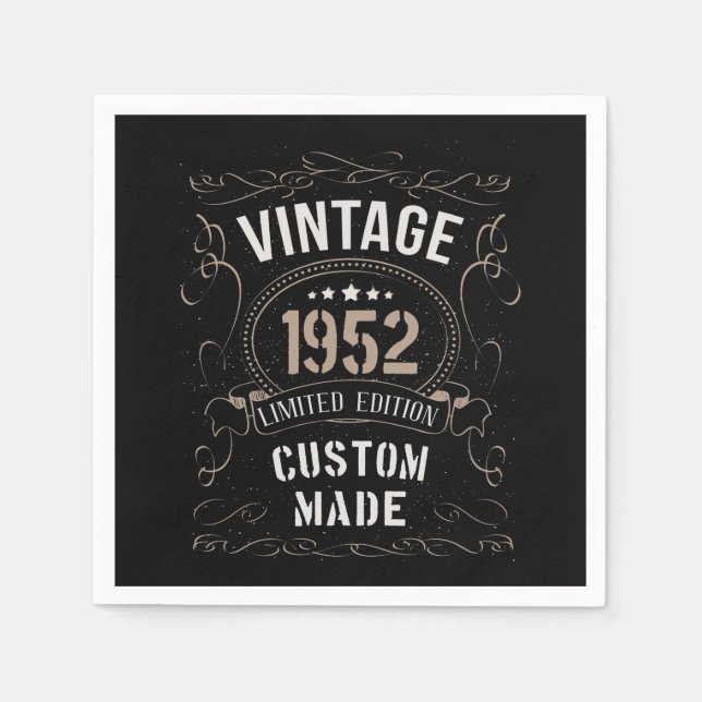 Vintage 1952 Limited Edition Custom made Napkin (Front)