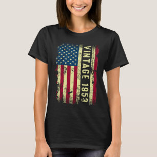 Vintage 1953 American Flag 70 Year Old  70th Birth T-Shirt